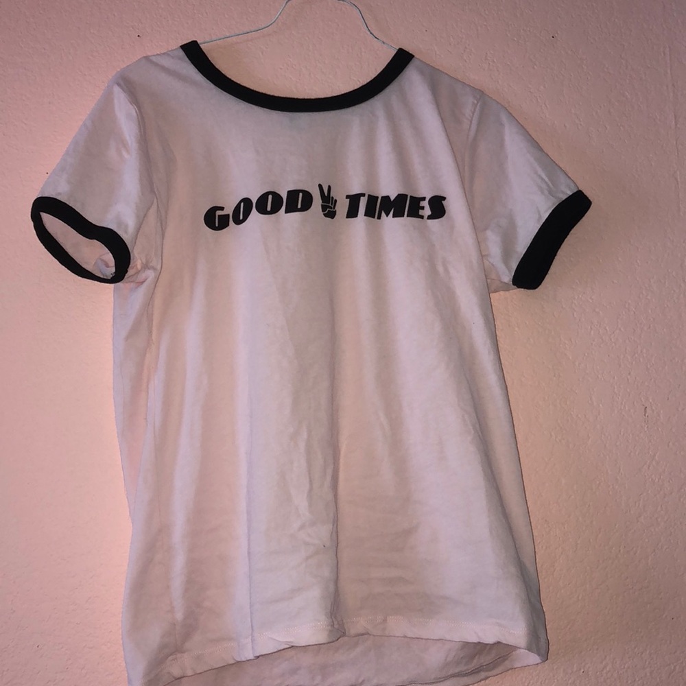 “good times” baby pink t shirt